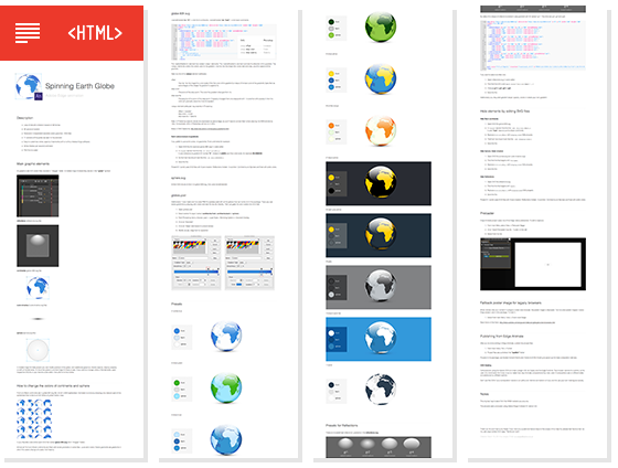 Spinning SVG Earth Globes: Flat and 3D